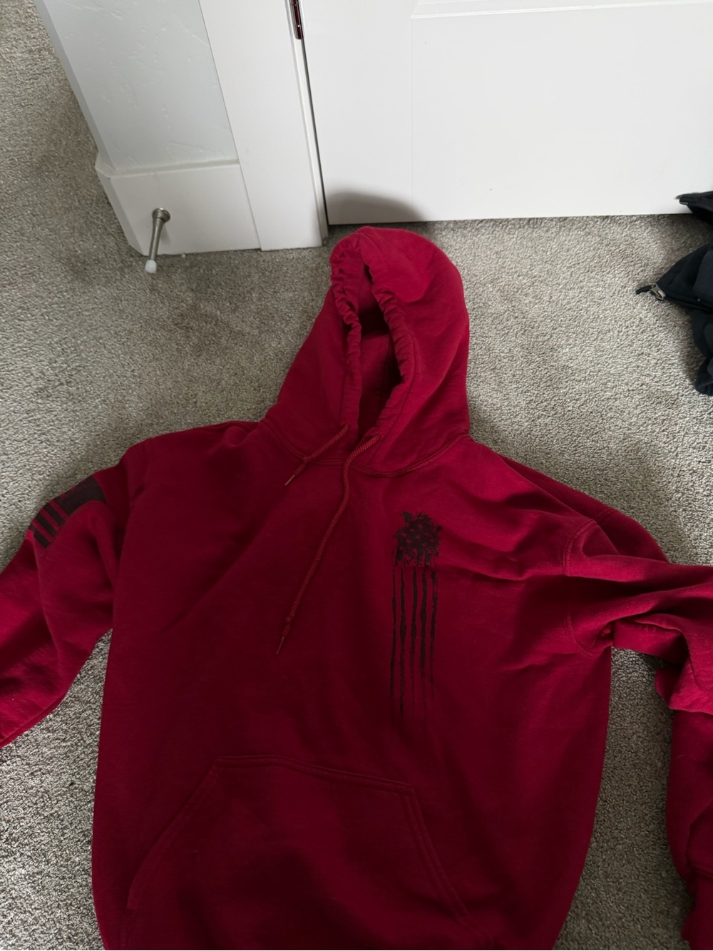 Grunt Style Men's Red Crewneck Hoodie with Black Graphic